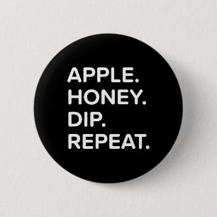 Rosh Hashanah Honing Dip Herhaal Joods Nieuwjaar 2 Ronde Button 5,7 Cm