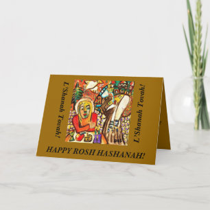 Rosh Hashanah: Joods Nieuwjaar die Shofar klinken Feestdagen Kaart