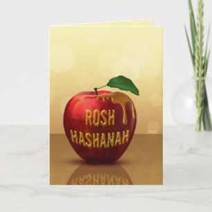 Rosh Hashanah Joods Nieuwjaar Honing Appel Feestdagen Kaart