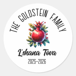 Rosh Hashanah Joodse Nieuwjaar gepersonaliseerde n Ronde Sticker