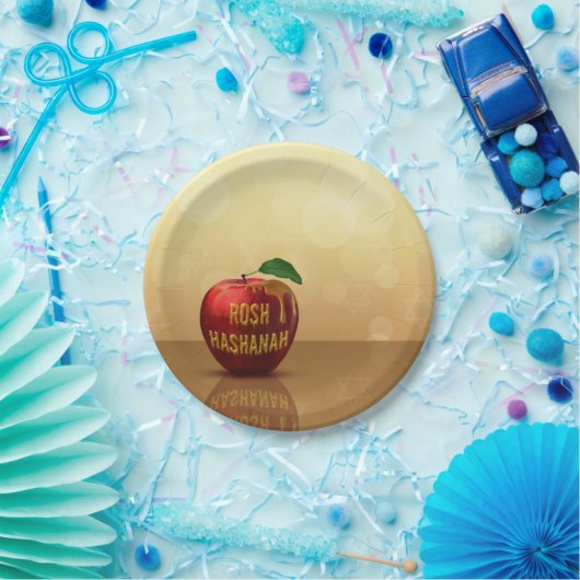 Rosh Hashanah Jwish New Year Honey Apple Papieren Bordje (Feest)