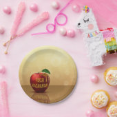 Rosh Hashanah Jwish New Year Honey Apple Papieren Bordje (Feest)