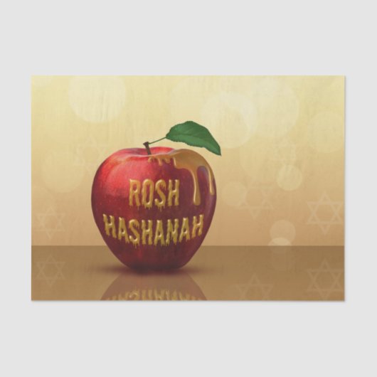 Rosh Hashanah Jwish New Year Honey Apple Tissuepapier (Voorkant)