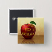 Rosh Hashanah Jwish New Year Honey Apple Vierkante Button 5,1 Cm (Voorkant /achterkant)