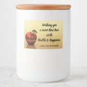 Rosh Hashanah Jwish New Year Honey Apple Voedselcontainer Etiket (Voorkant)