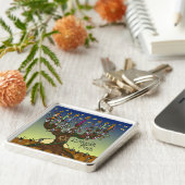 Rosh Hashanah L'Shanah Tovah Tree of Life Menorah Sleutelhanger (Zijkant)