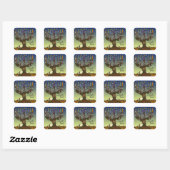 Rosh Hashanah L'Shanah Tovah Tree of Life Menorah Vierkante Sticker (Vel)
