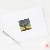 Rosh Hashanah L'Shanah Tovah Tree of Life Menorah Vierkante Sticker (Envelop)