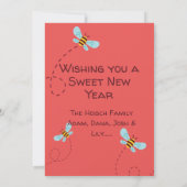 Rosh Hashanah miel et carte de vœux d'abeille (Dos)