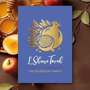 Rosh Hashanah Modern Granaatappel Joods Nieuwjaar Feestdagenkaart