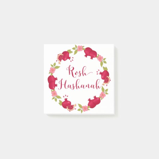 Rosh Hashanah New Year Pomegranate Flower Wreath Post-it® Notes (Voorkant)