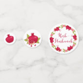 Rosh Hashanah Nieuwjaar Pomegranate Flower Wreate Confetti (Achterkanten)
