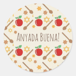 Rosh Hashanah Pattern Sticker met Ladino