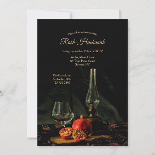 Rosh Hashanah Pomegranate Invitation Kaart (Voorkant)