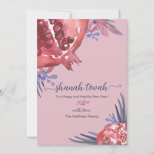Rosh Hashanah Pomegranate Jwish New Year Card Kaart (Voorkant)