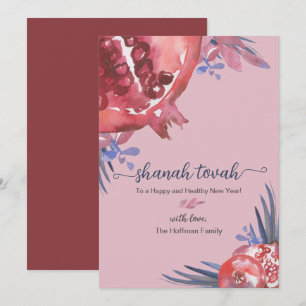 Rosh Hashanah Pomegranate Jwish New Year Card Kaart
