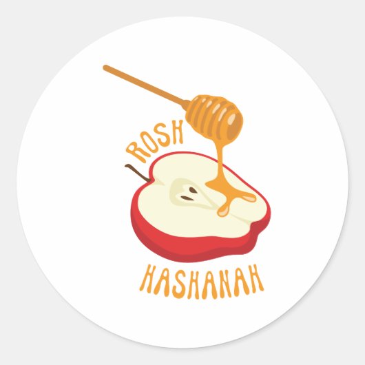 Rosh Hashanah Ronde Sticker (Voorkant)