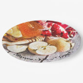 Rosh Hashanah Rustic Artwork of Apples and Honey Papieren Bordje (Gekanteld)