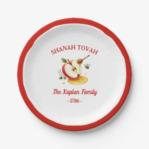 Rosh Hashanah Shanah Tovah Apple Honey Family Papieren Bordje