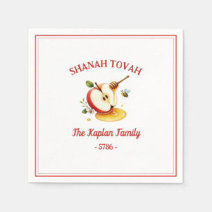 Rosh Hashanah Shanah Tovah Apple Honey Family Servet