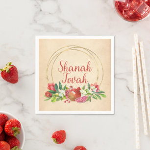 Rosh Hashanah "Shanah Tovah" met Pomegranate Servet