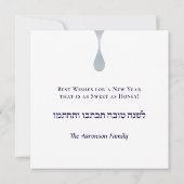 Rosh Hashanah Silver Navy Jewish New Year Card Feestdagenkaart (Achterkant)
