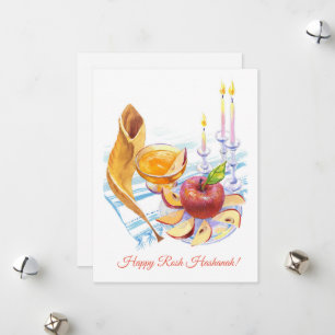 Rosh Hashanah symbolen kunst Feestdagenkaart