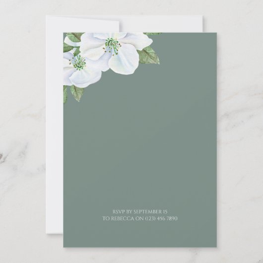 Rosh Hashanah White Apple Blossom Kaart (Achterkant)