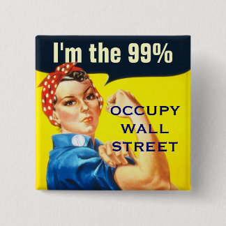 Rosie de knoop van het OWS Riveter Vierkante Button 5,1 Cm