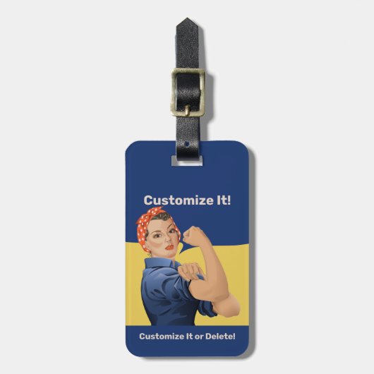Rosie de Riveter Bagagelabel (Voorkant verticaal)