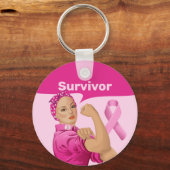 Rosie de Riveter borstkanker bewustzijn Sleutelhanger (Voorkant)
