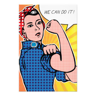 Rosie de Riveter die we kunnen doen. Pop Art Polka Foto Afdruk