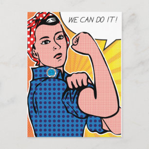 Rosie de Riveter die we kunnen doen. Pop Art Stipp Briefkaart