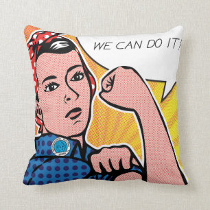 Rosie de Riveter die we kunnen doen. POP Art Style Kussen