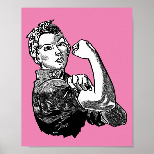 Rosie De Riveter Feminist (Roze) Poster (Voorkant)