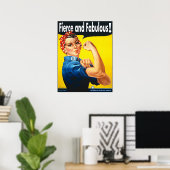 Rosie De Riveter Fierce en Fabulous Poster (Thuiskantoor)