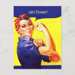  Rosie de riveter Girl Power personaliseren Feestdagenkaart