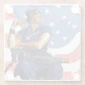 "Rosie de Riveter" Glazen Onderzetter (Achterkant)