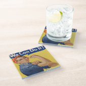 Rosie de Riveter Glazen Onderzetter (Schuin)