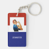 Rosie de Riveter Heilige Rosary Sleutelhanger (achterkant)