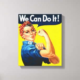 Rosie de Riveter (Iconisch Poster) (We kunnen het! Canvas Afdruk