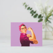 Rosie De Riveter - Kankerroze Briefkaart (Staand voorkant)