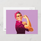 Rosie De Riveter - Kankerroze Briefkaart (Voorkant / Achterkant)
