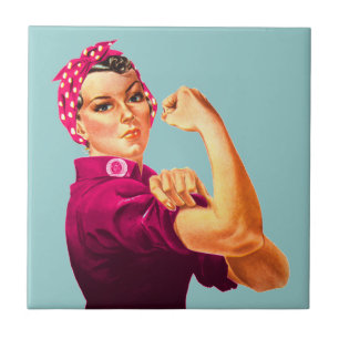 Rosie De Riveter - Kankerroze Tegeltje