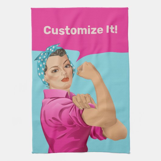 Rosie de Riveter Kitchen Towel Theedoek (Verticaal)