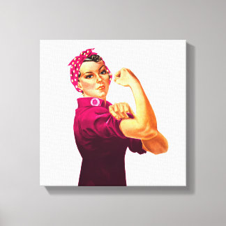 Rosie De Riveter - Kreeft Roze Canvas Afdruk