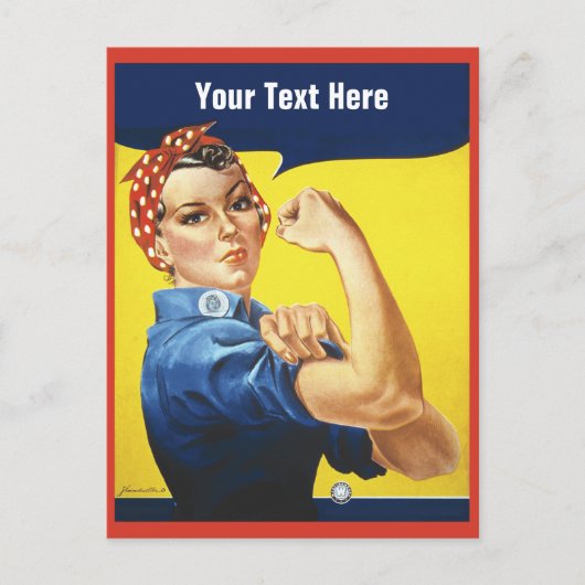 Rosie de Riveter met je aangepaste tekst Briefkaart (Voorkant)