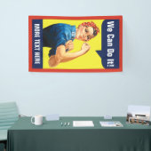 Rosie de Riveter met je aangepaste tekst Spandoek (Beurs)