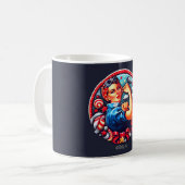 Rosie de Riveter Pin-up Meisje Mok (Voorkant links)