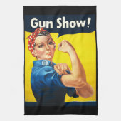 Rosie De Riveter: Pistool Show! Theedoek (Verticaal)